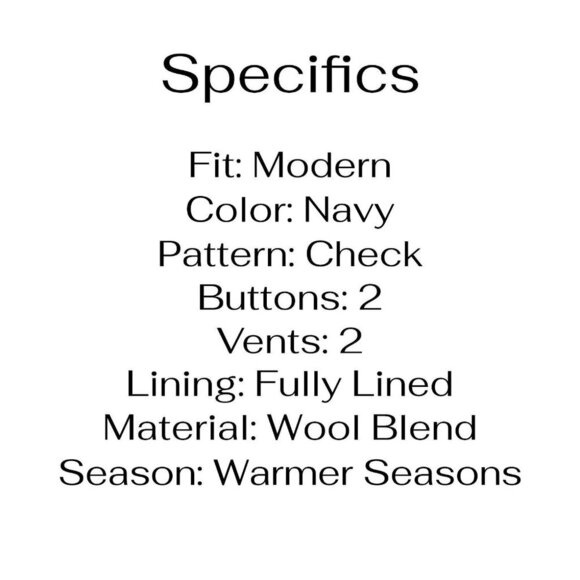 NEW Walter-Morton 42XL Navy Check 2-Button Sport Coat Blazer Jacket P134 - Picture 4 of 11